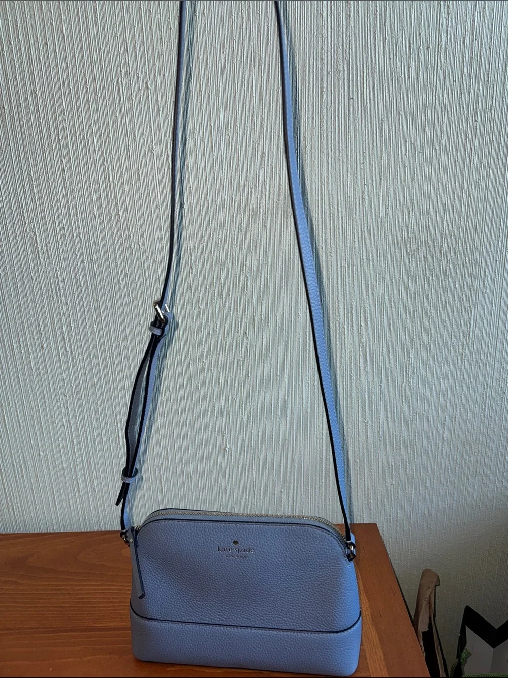 kate spade Light Blue Pebbled Leather Crossbody